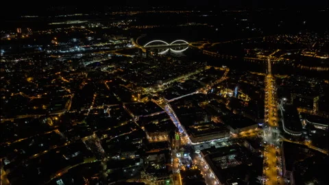Hyperlapse time-lapse of Beautiful City at Night Novi Sad, for the new year Stock Footage 261328848