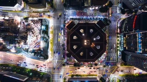 Hyperlapse time-lapse of car traffic transportation and construction site Vídeos de archivo 127755644