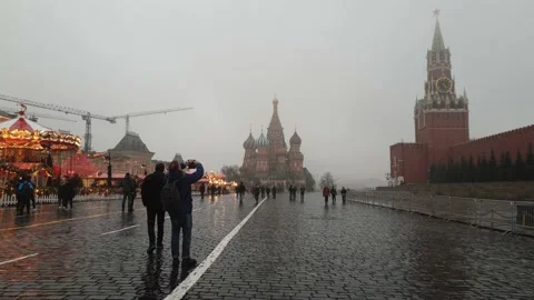 Hyperlapse - Time lapse Red Square, Moscow Kremlin Stock Footage 152614691