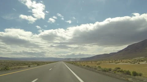 Hyperlapse time lapse stabilized shot of driving west on Interstate 80 in Nevada Stock Footage 60691254