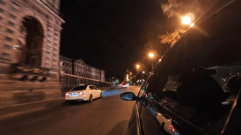 Hyperlapse Time Lapse View From A Car Driving On Paris City Streets Rush Hour Stock Footage 105723883