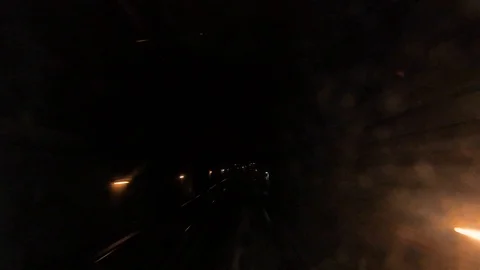 Hyperlapse Time Lapse View From An Electric Train Tube Paris Skyline Reveal Shot Stock Footage 105724139