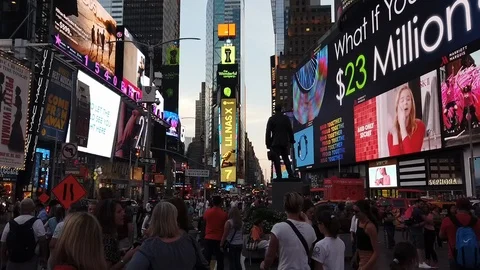 Hyperlapse of Time Square at Sunset, Manhattan, New York City 스톡 동영상 126172081