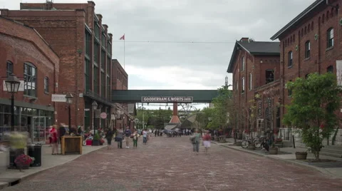 Hyperlapse / Timelapse of Distillery Distric in Toronto Stock Footage 50056775