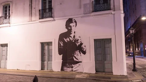 Hyperlapse timelapse of mural in San Telmo, Buenos Aires, Argentina Stock Footage 95901065