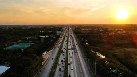 Hyperlapse timelapse of night city traffic on main street intersection Stock Footage 130024216