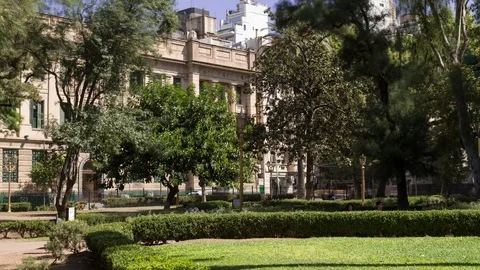 Hyperlapse timelapse of Plaza Park in Buenos Aires, Argentina Stock Footage 95899642