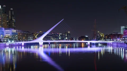 Hyperlapse timelapse in Puerto Madero, Buenos Aires, Argentina Stock Footage 95879347