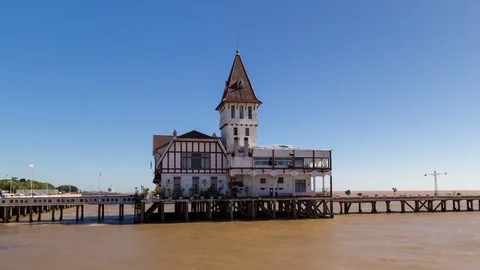 Hyperlapse timelapse of Stilt house and pier in Buenos Aires, Argentina Stock Footage 95906127