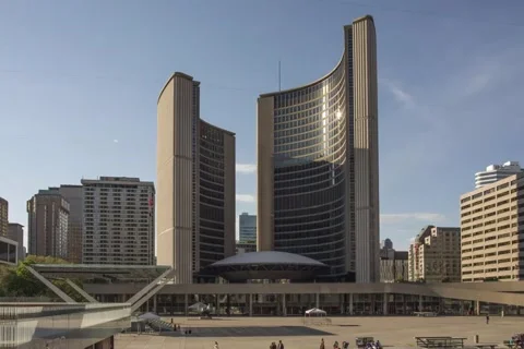 Hyperlapse / Timelapse of Toronto's City Hall Stock Footage 50056021