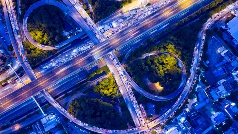 Hyperlapse timelapse of traffic on the highway (urban transportation) Stock Footage 89705685
