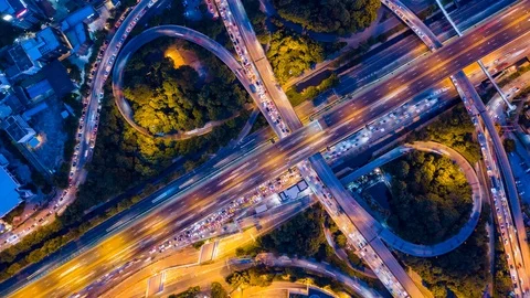 Hyperlapse timelapse of traffic on the highway (urban transportation) 89705690
