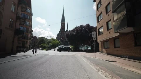 Hyperlapse, Timelapse view of Oscar Fredriks church, Stock Footage 261727405
