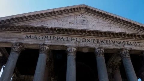 Hyperlapse towards the central facade of the Pantheon, Rome Stock Footage 95467410