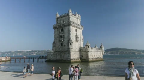 Hyperlapse Tower Of Belem (Torre De Belém) Stock Footage 40627408