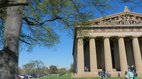 Hyperlapse Tracking Shot Moving by the Parthenon Stock Footage 62011707