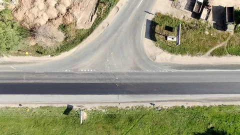 Hyperlapse of traffic along the high-speed highway from the altitude Video stock 116411949