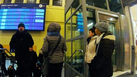 Hyperlapse in the train station of Bielefeld, Westfalia, Germany Stock Footage 100766551