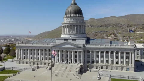 Hyperlapse of Utah State Capital Building Stock Footage 245131597