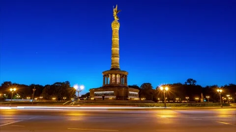 Hyperlapse of Victory Column (Siegessäule) Berlin, Germany 스톡 동영상 141776852