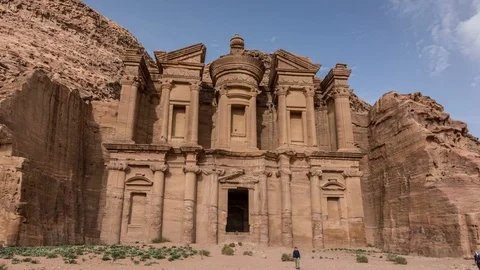 Hyperlapse video of Ad Deir or the Monastery, ancient city of Petra, Jordan Stock Footage 108815706