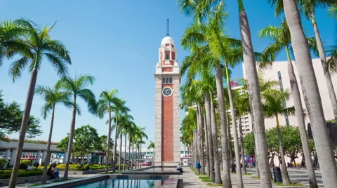 Hyperlapse video of the Clock Tower in Hong Kong Stock Footage 42787469