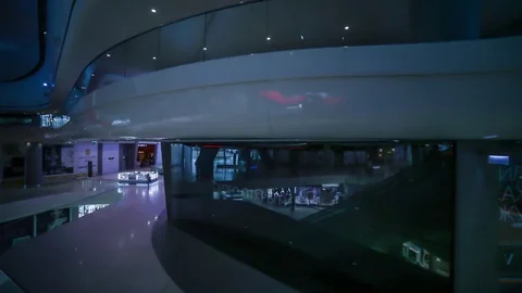 Hyperlapse video of a empty shopping mall Stock Footage 84740135