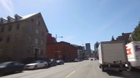 Hyperlapse Video Entering Downtown Stock Footage 75821025