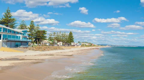 Hyperlapse video of flying across a beautiful beach in Australia Stock Footage 38252457