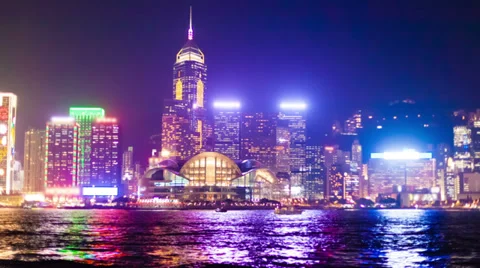 Hyperlapse video of Hong Kong from day to night Stock Footage 34759653