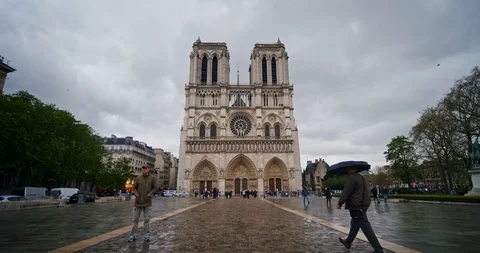 Hyperlapse video of Notre Dame, Paris Stock Footage 122064642