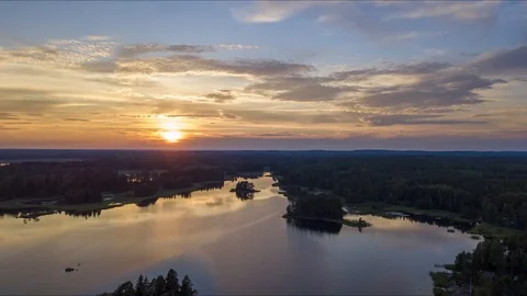 Hyperlapse video at sunset at the Baltic Sea, Finland Stock Footage 113521354