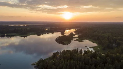 Hyperlapse video at sunset at the Baltic Sea, Finland Stock Footage 113521361