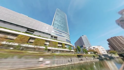 Hyperlapse video of Tokyo Skytree and surrounding area Stock Footage 260219035