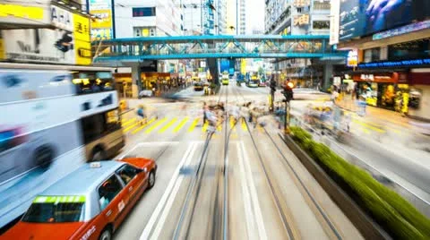 Hyperlapse view of Bus travel through hong kong  Stock-Footage 22158363