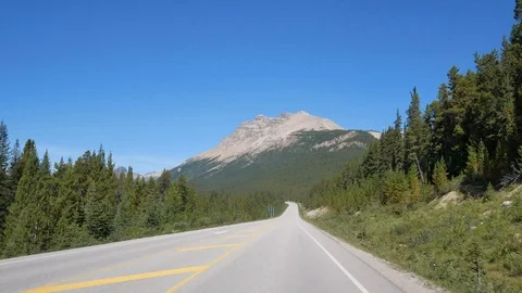 Hyperlapse view from the front of the car while moving along the local way Stock Footage 120020942