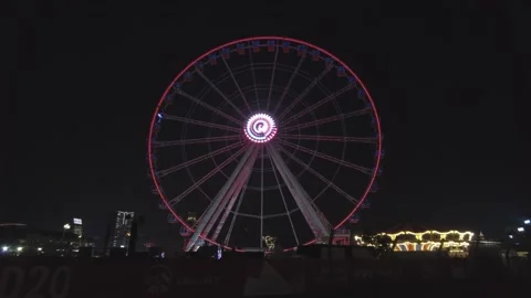 Hyperlapse view of Hong Kong Ferris Wheel Stock Footage 150286980