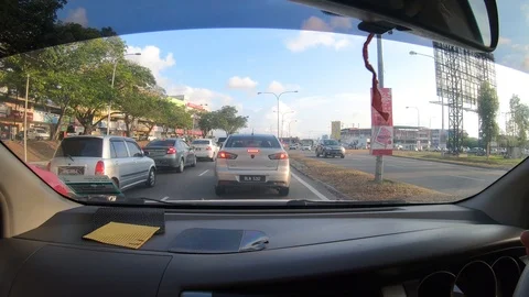  Hyperlapse View Looking Forwards From Inside A Car Driving  Stock Footage 104444580