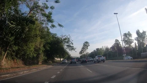 Hyperlapse View Looking Forwards From Inside A Car Stock Footage 106360842