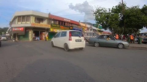 Hyperlapse View Looking Forwards From Inside A Car Driving Along  Stock-Footage 108046256