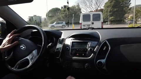 Hyperlapse view from the moving car. Pov. Eboli city center Stock Footage 173614884