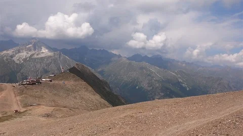 Hyperlapse view on the North Caucasus Mountains at Dombay, Russia Stock Footage 102274011
