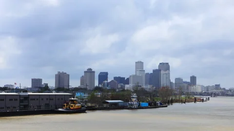 Hyperlapse view of the skyline of New Orleans, Louisiana, United States 4k Stock Footage 234227157