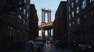Hyperlapse Walk With Famous View On Manhattan Bridge And Empire State Building Stock Footage