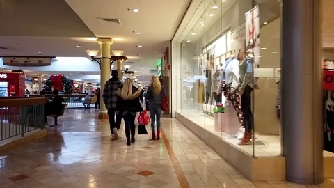 Hyperlapse walk through a mall on Black Friday Stock Footage 120586436