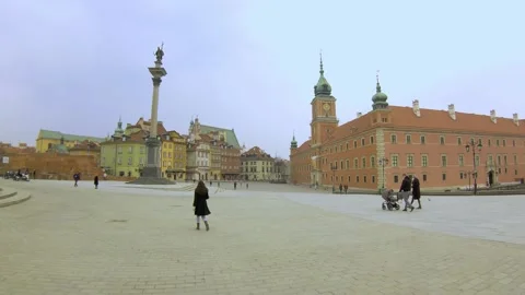 A Hyperlapse walk through old town in Warsaw Stock Footage 151926487