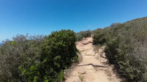 Hyperlapse Walking path Capel Rosso Giglio Island Italy 4K Tuscany seaside Stock Footage 244596668