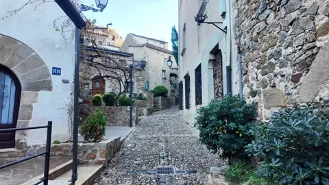 Hyperlapse of walking on the street of the old town Stock Footage 265519773
