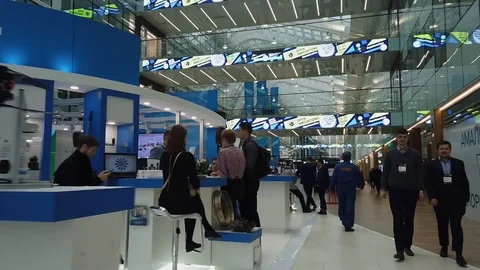 Hyperlapse walks around the technology park during the Innovation Forum Stock Footage 119497175
