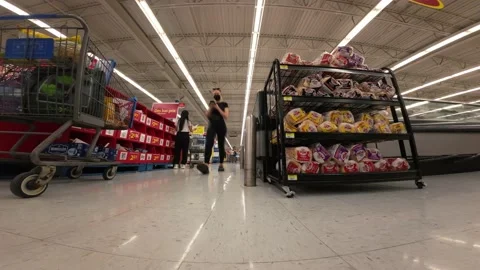 Hyperlapse Walmart Shopping Cart Stock Footage 204036692
